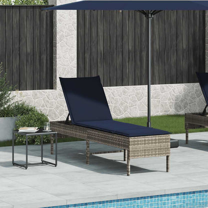 Sonnenliege Mit Auflage 55X200X44 Cm Poly Rattan