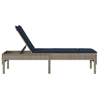 Sonnenliege Mit Auflage 55X200X44 Cm Poly Rattan