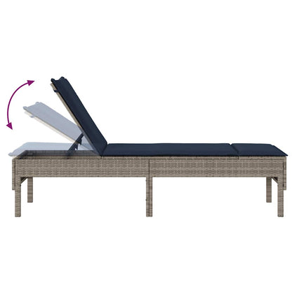 Sonnenliege Mit Auflage 55X200X44 Cm Poly Rattan