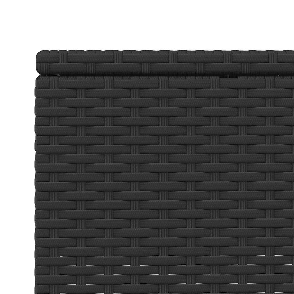 Sonnenliege Mit Schwebender Auflage Schwarz Poly Rattan