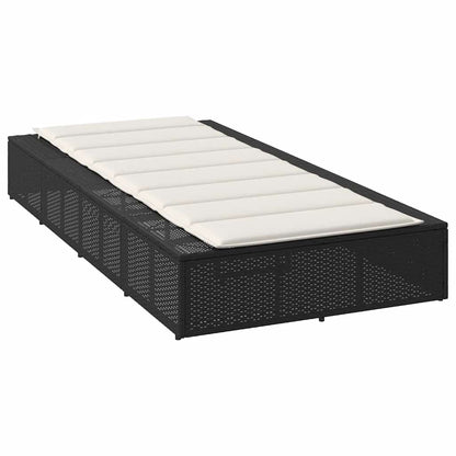 Sonnenliege Mit Schwebender Auflage Schwarz Poly Rattan