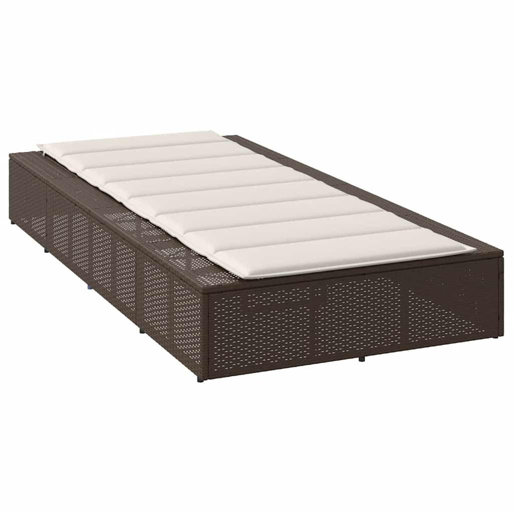 Sonnenliege Mit Schwebender Auflage Braun Poly Rattan