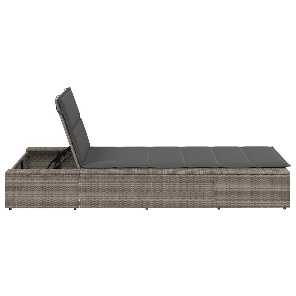 Sonnenliege Mit Schwebender Auflage Poly Rattan