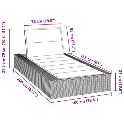 Sonnenliege Mit Schwebender Auflage Beige Poly Rattan