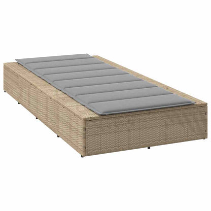 Sonnenliege Mit Schwebender Auflage Beige Poly Rattan