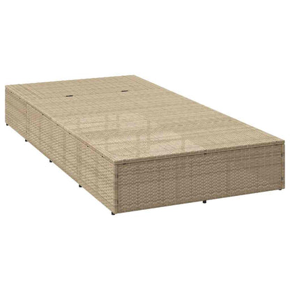Sonnenliege Mit Schwebender Auflage Beige Poly Rattan