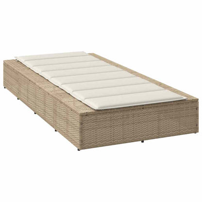 Sonnenliege Mit Schwebender Auflage Beige Poly Rattan