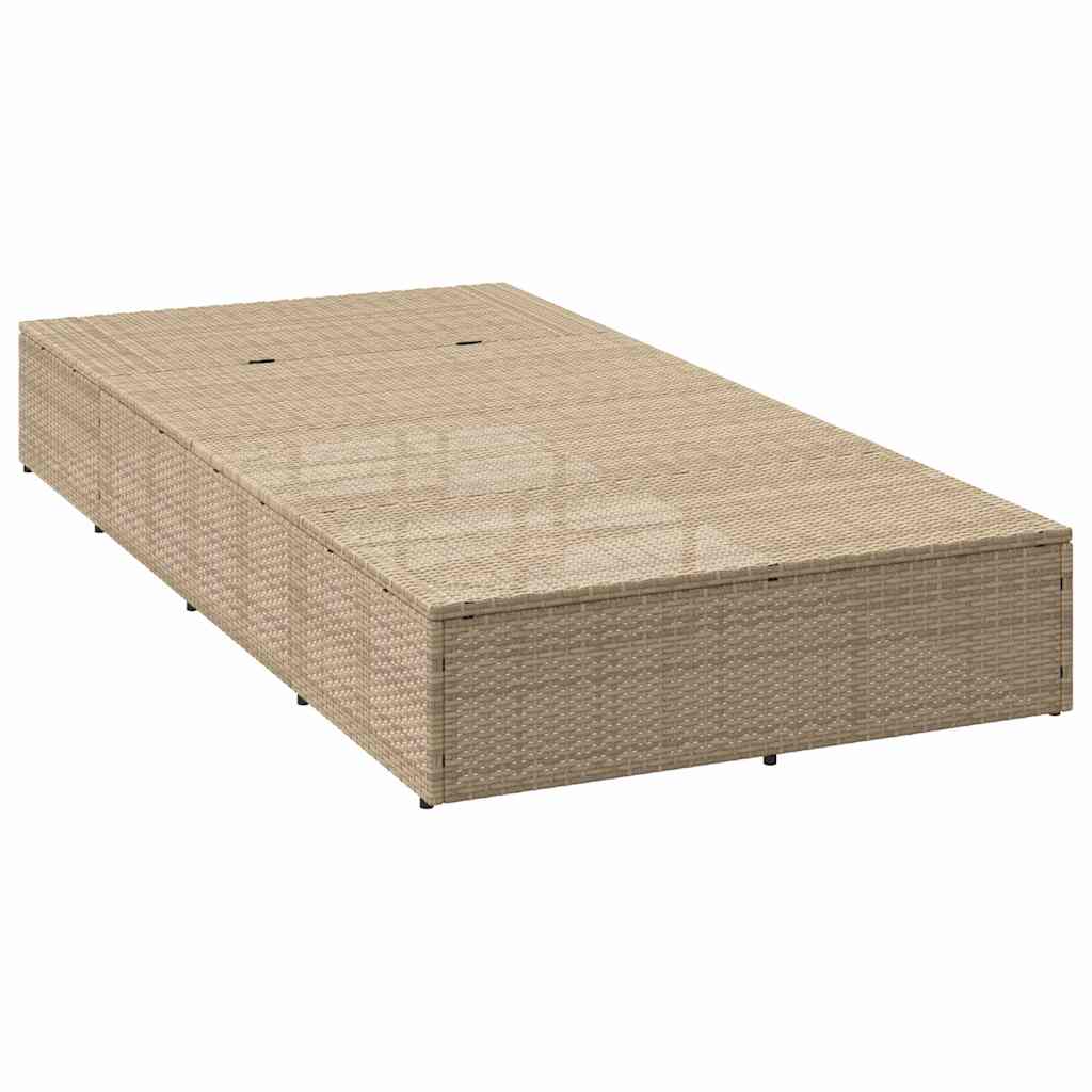 Sonnenliege Mit Schwebender Auflage Beige Poly Rattan
