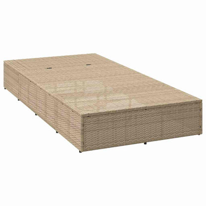 Sonnenliege Mit Schwebender Auflage Beige Poly Rattan
