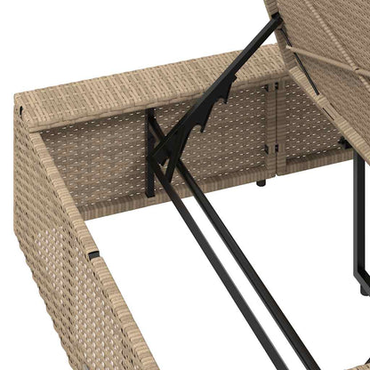Sonnenliege Mit Schwebender Auflage Beige Poly Rattan