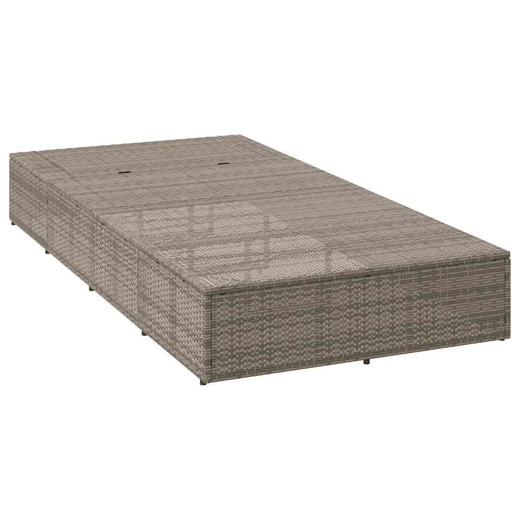 Sonnenliege Mit Schwebender Auflage Grau Poly Rattan