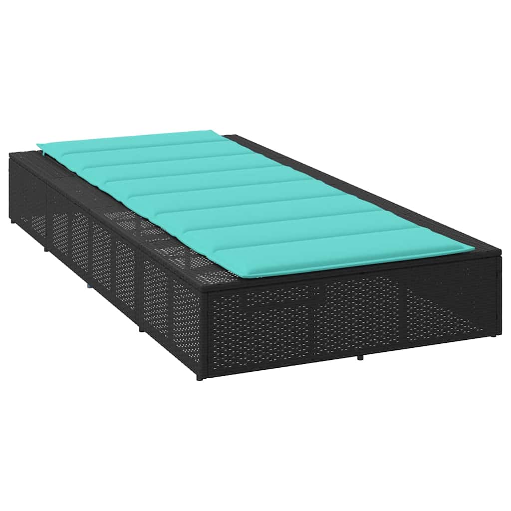 Sonnenliege Mit Schwebender Auflage Schwarz Poly Rattan