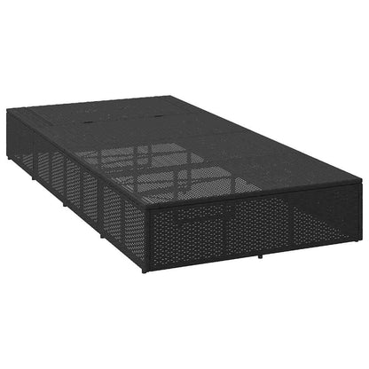Sonnenliege Mit Schwebender Auflage Schwarz Poly Rattan