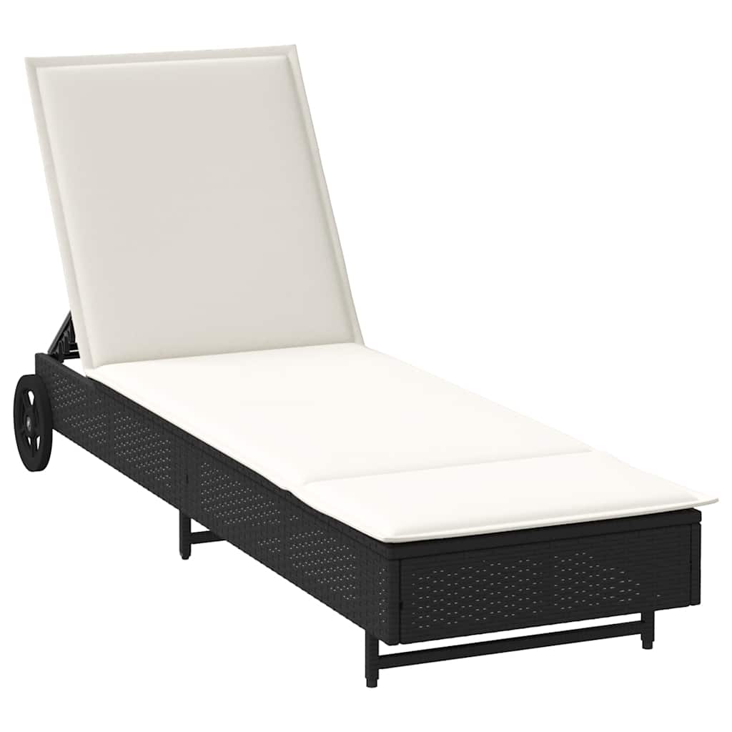 Sonnenliege Mit Rollen Und Auflage Poly Rattan