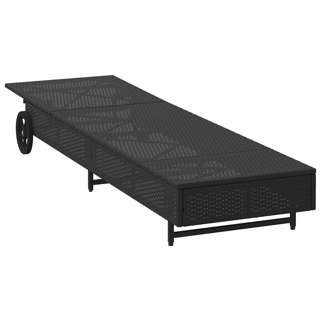 Sonnenliege Mit Rollen Und Auflage Poly Rattan