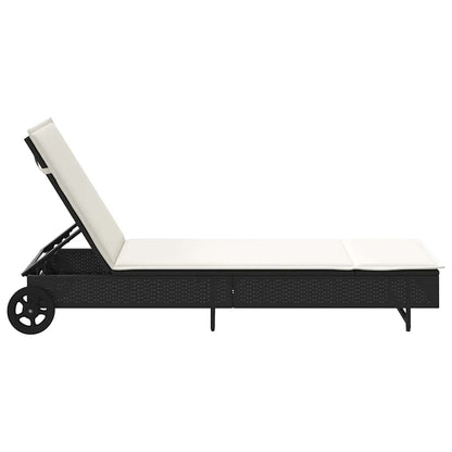 Sonnenliege Mit Rollen Und Auflage Poly Rattan