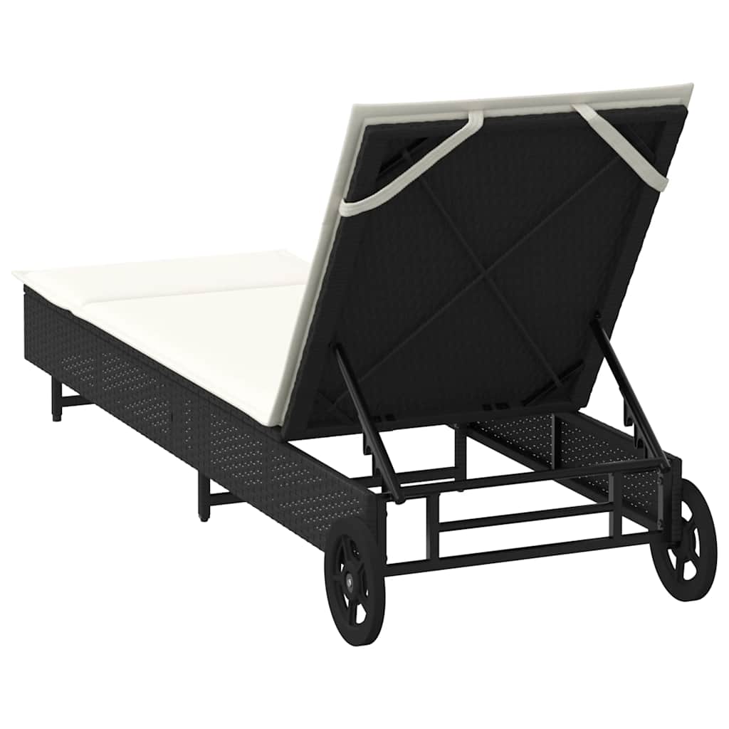 Sonnenliege Mit Rollen Und Auflage Poly Rattan
