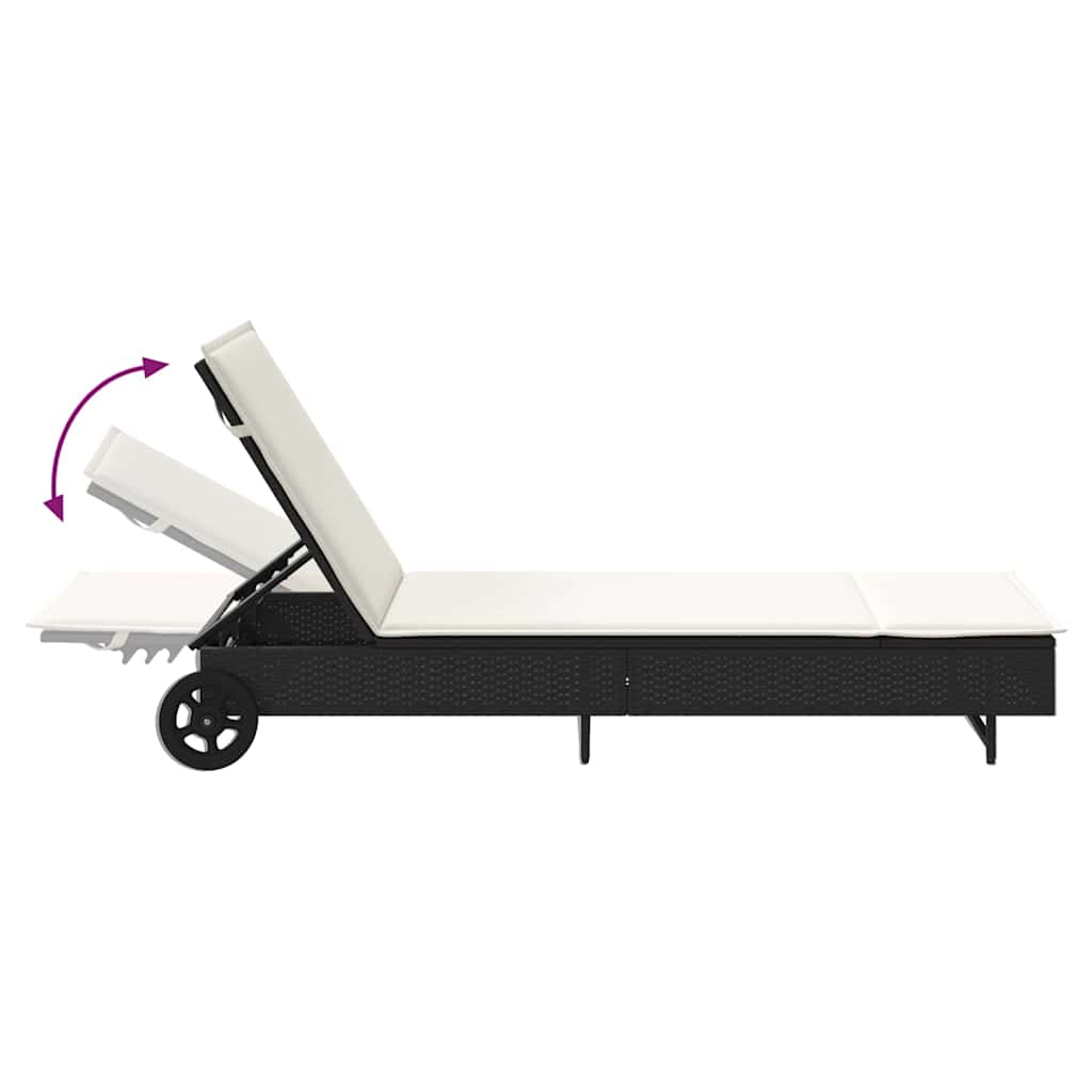 Sonnenliege Mit Rollen Und Auflage Poly Rattan