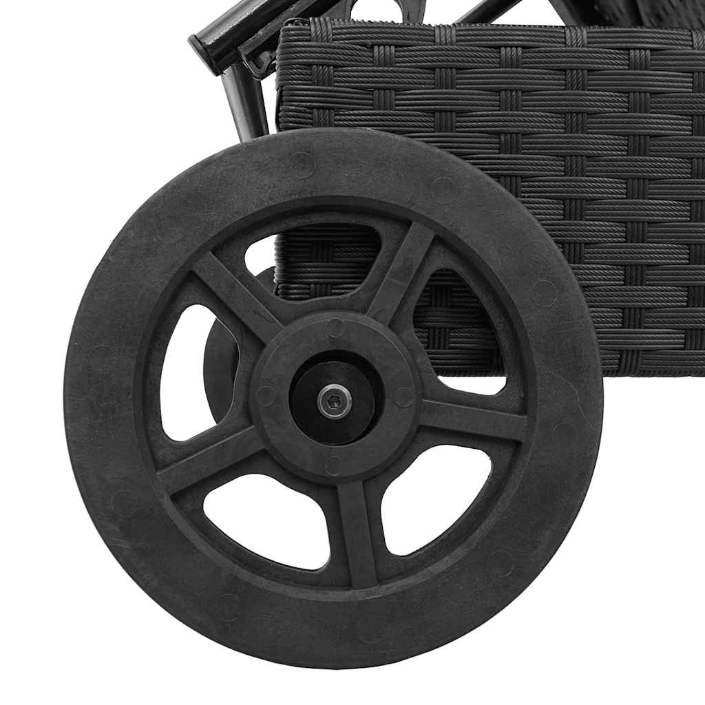 Sonnenliege Mit Rollen Und Auflage Poly Rattan