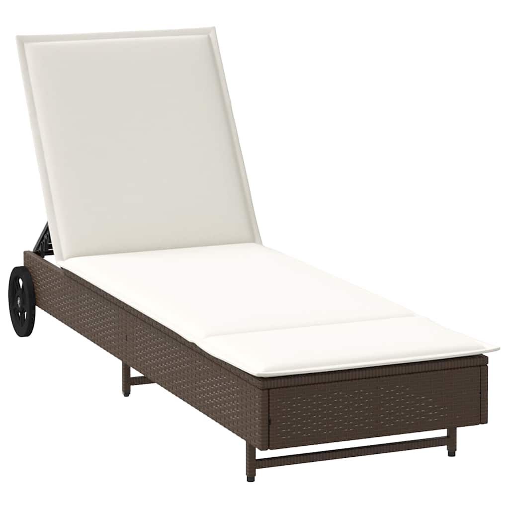 Sonnenliege Mit Rollen Und Auflage Poly Rattan