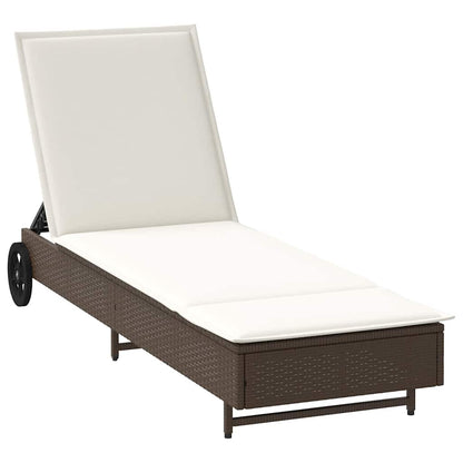 Sonnenliege Mit Rollen Und Auflage Poly Rattan