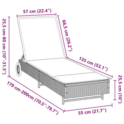 Sonnenliege Mit Rollen Und Auflage Poly Rattan