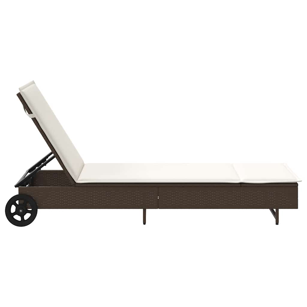 Sonnenliege Mit Rollen Und Auflage Poly Rattan