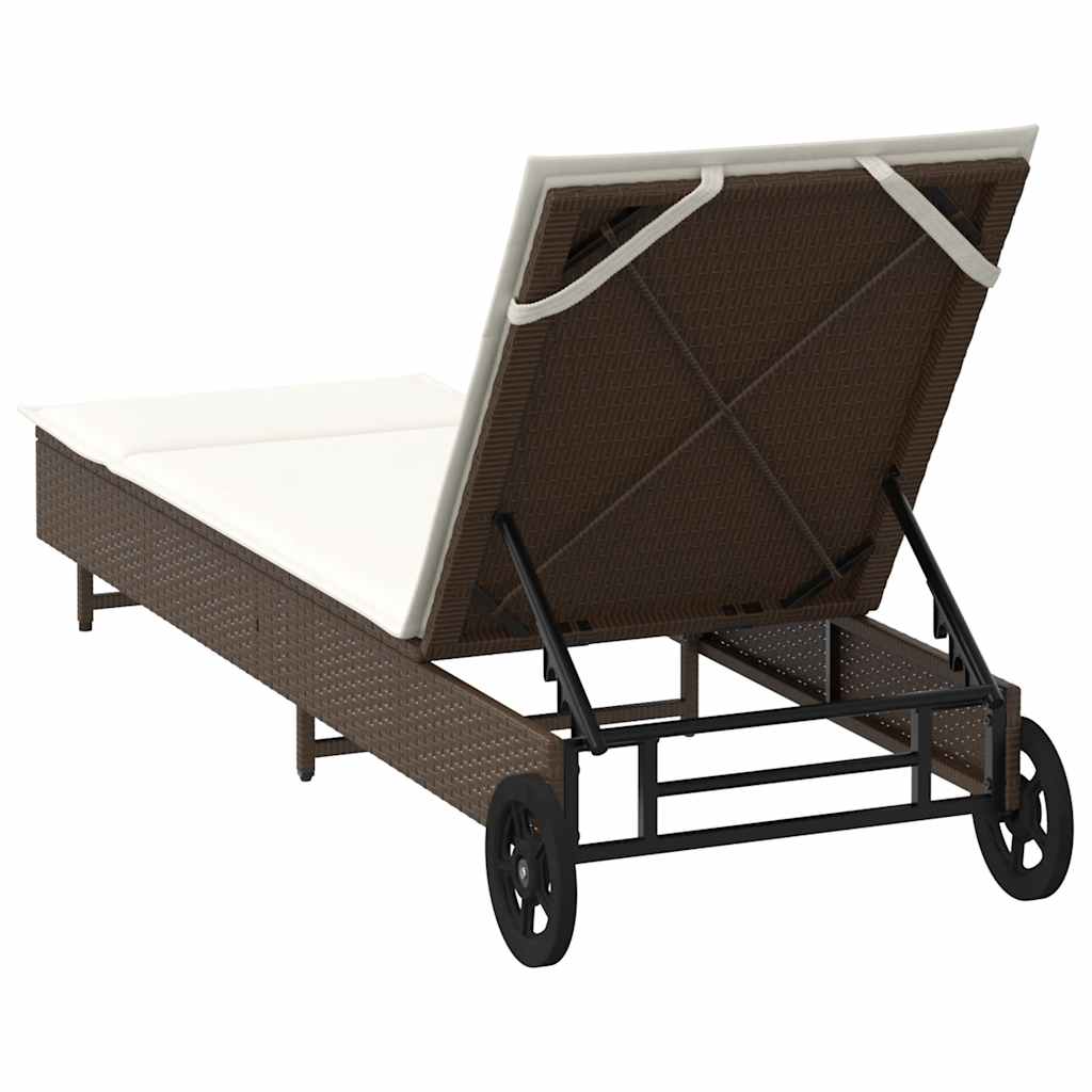 Sonnenliege Mit Rollen Und Auflage Poly Rattan