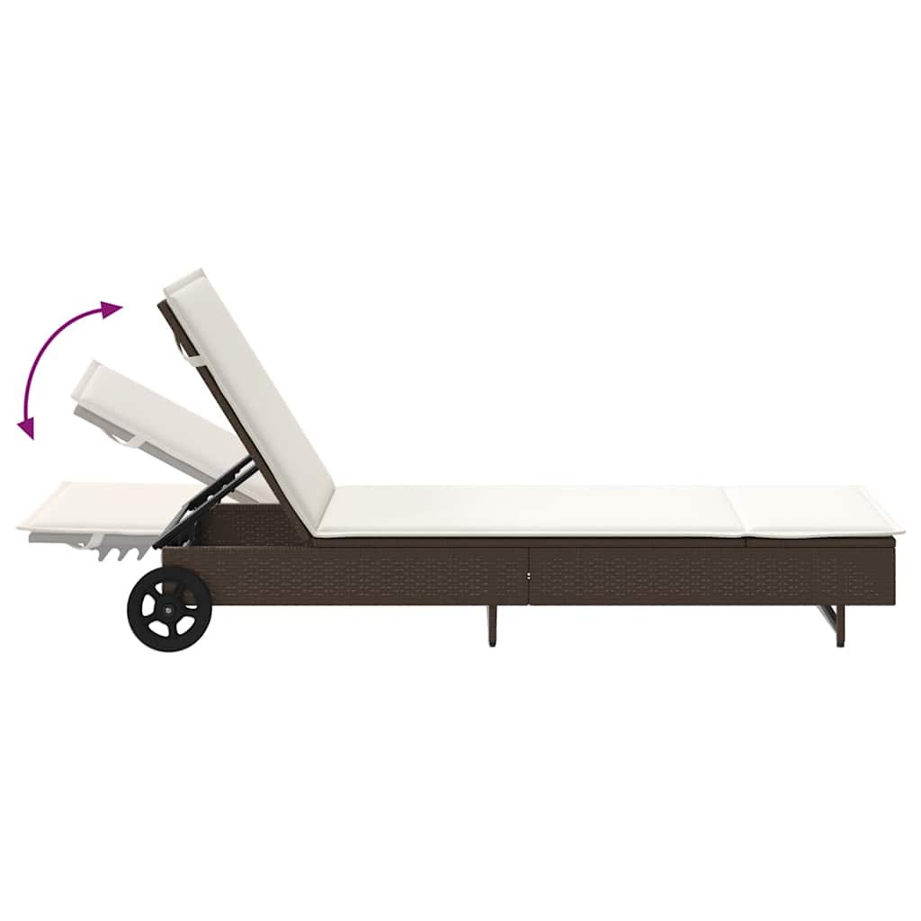 Sonnenliege Mit Rollen Und Auflage Poly Rattan