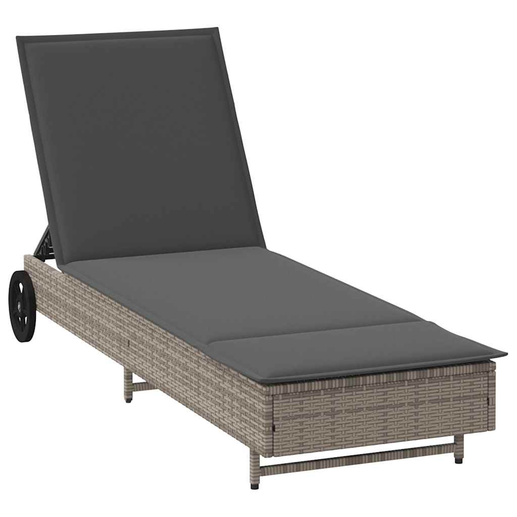 Sonnenliege Mit Rollen Und Auflage Poly Rattan