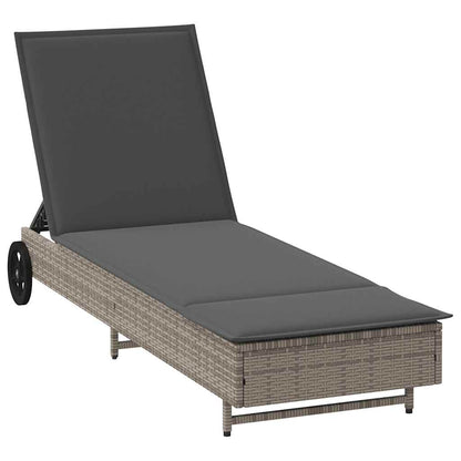 Sonnenliege Mit Rollen Und Auflage Poly Rattan