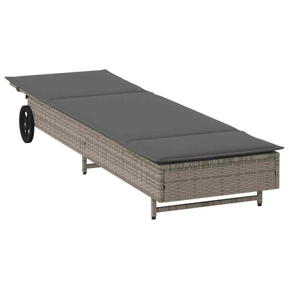 Sonnenliege Mit Rollen Und Auflage Poly Rattan