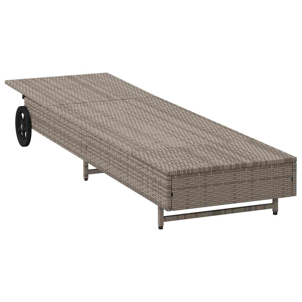 Sonnenliege Mit Rollen Und Auflage Poly Rattan