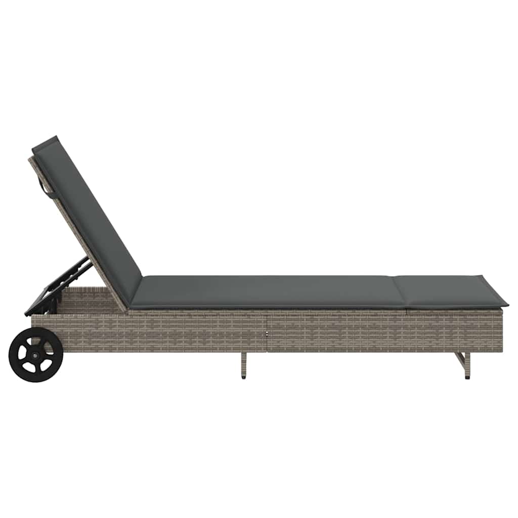 Sonnenliege Mit Rollen Und Auflage Poly Rattan