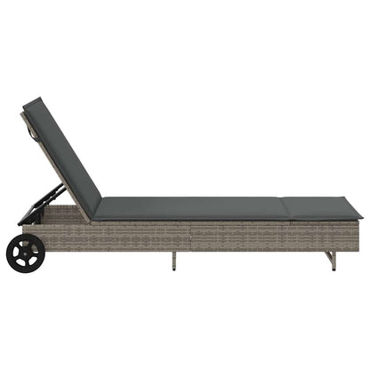 Sonnenliege Mit Rollen Und Auflage Poly Rattan