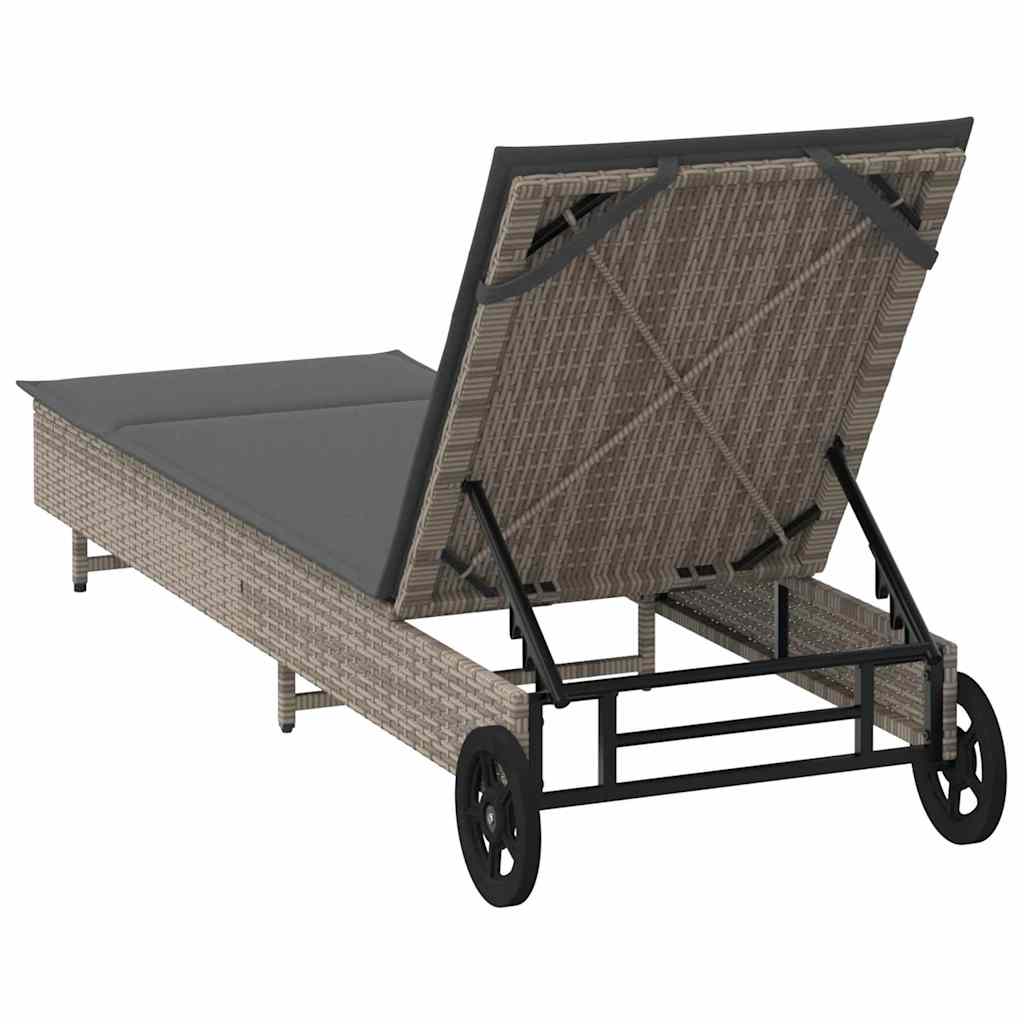 Sonnenliege Mit Rollen Und Auflage Poly Rattan
