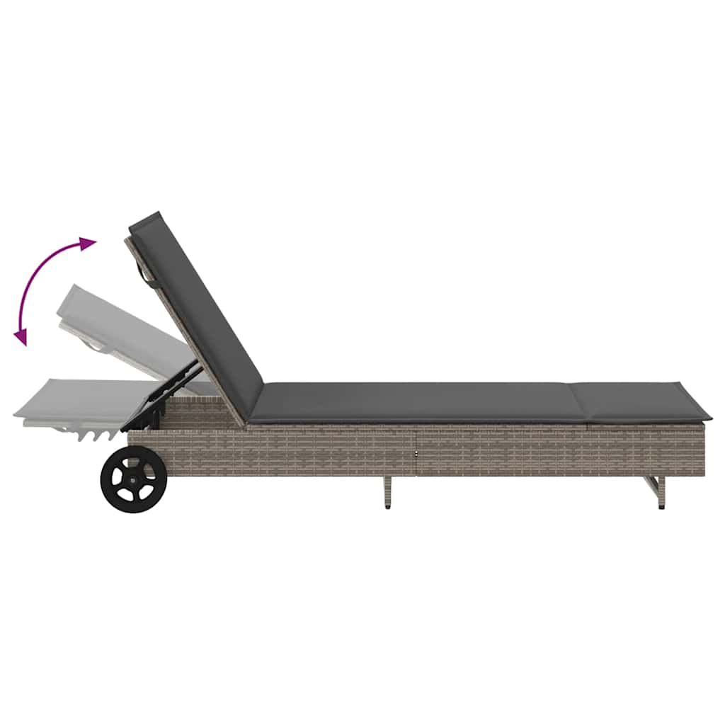 Sonnenliege Mit Rollen Und Auflage Poly Rattan