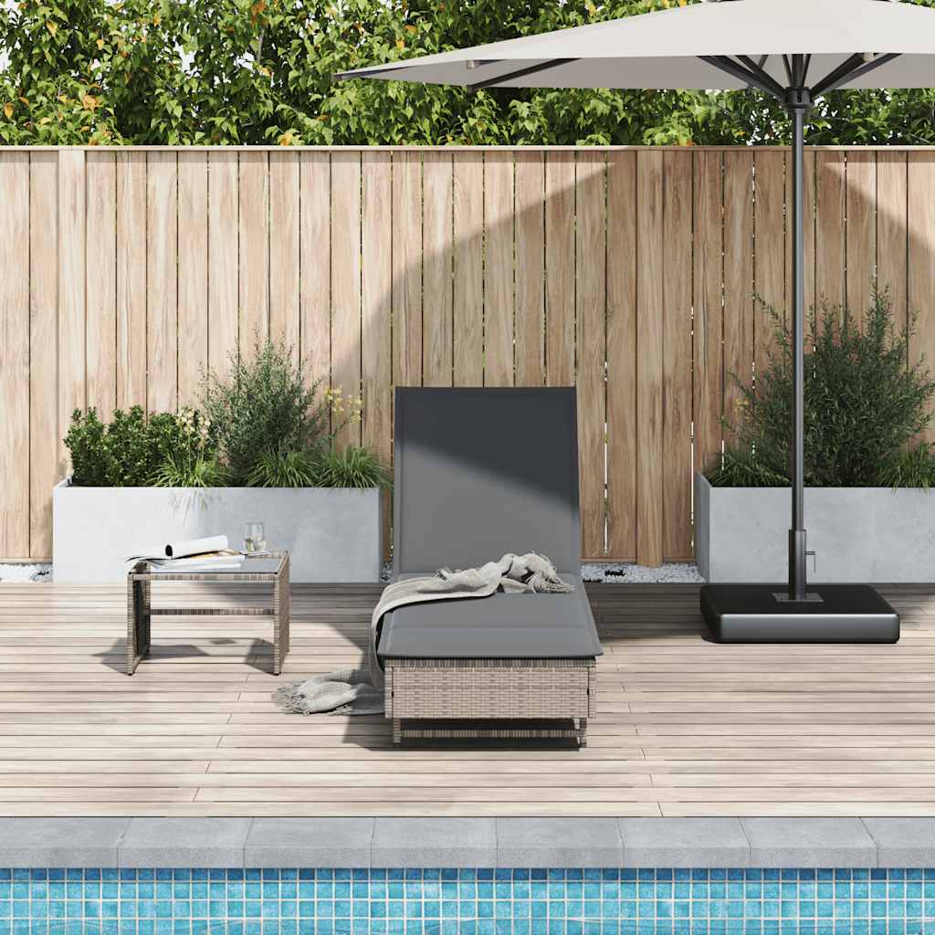 Sonnenliege Mit Rollen Und Auflage Poly Rattan
