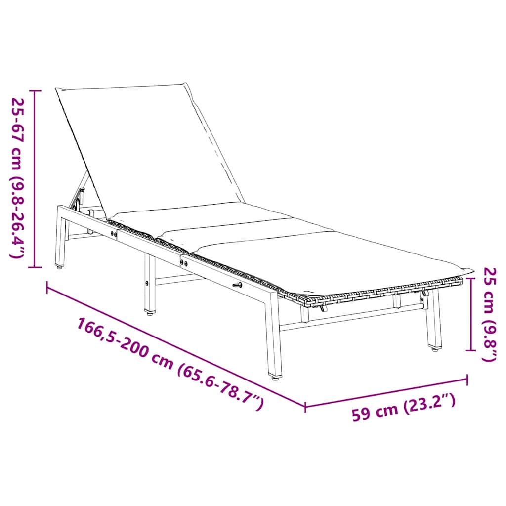 Sonnenliege Mit Auflage Poly Rattan