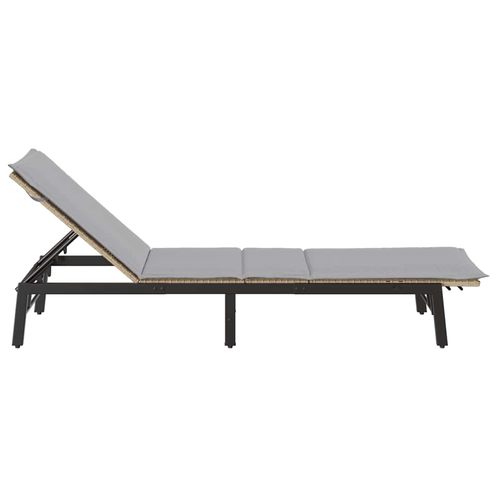 Sonnenliege Mit Auflage Poly Rattan
