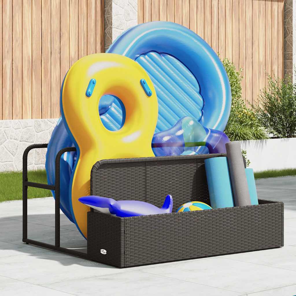 Pool Aufbewahrungsbehälter 110X100X57 Cm Poly Rattan