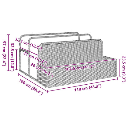 Pool Aufbewahrungsbehälter 110X100X57 Cm Poly Rattan