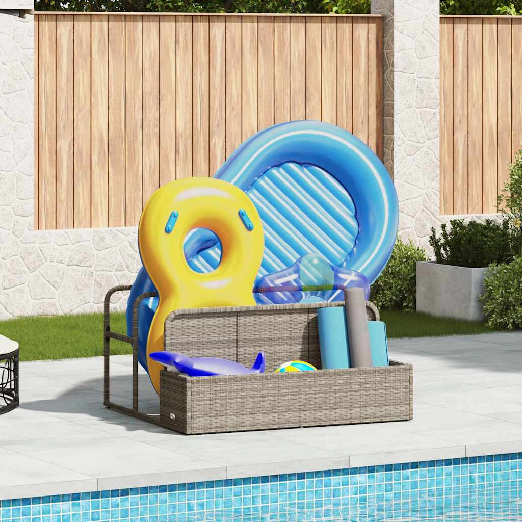 Pool Aufbewahrungsbehälter 110X100X57 Cm Poly Rattan