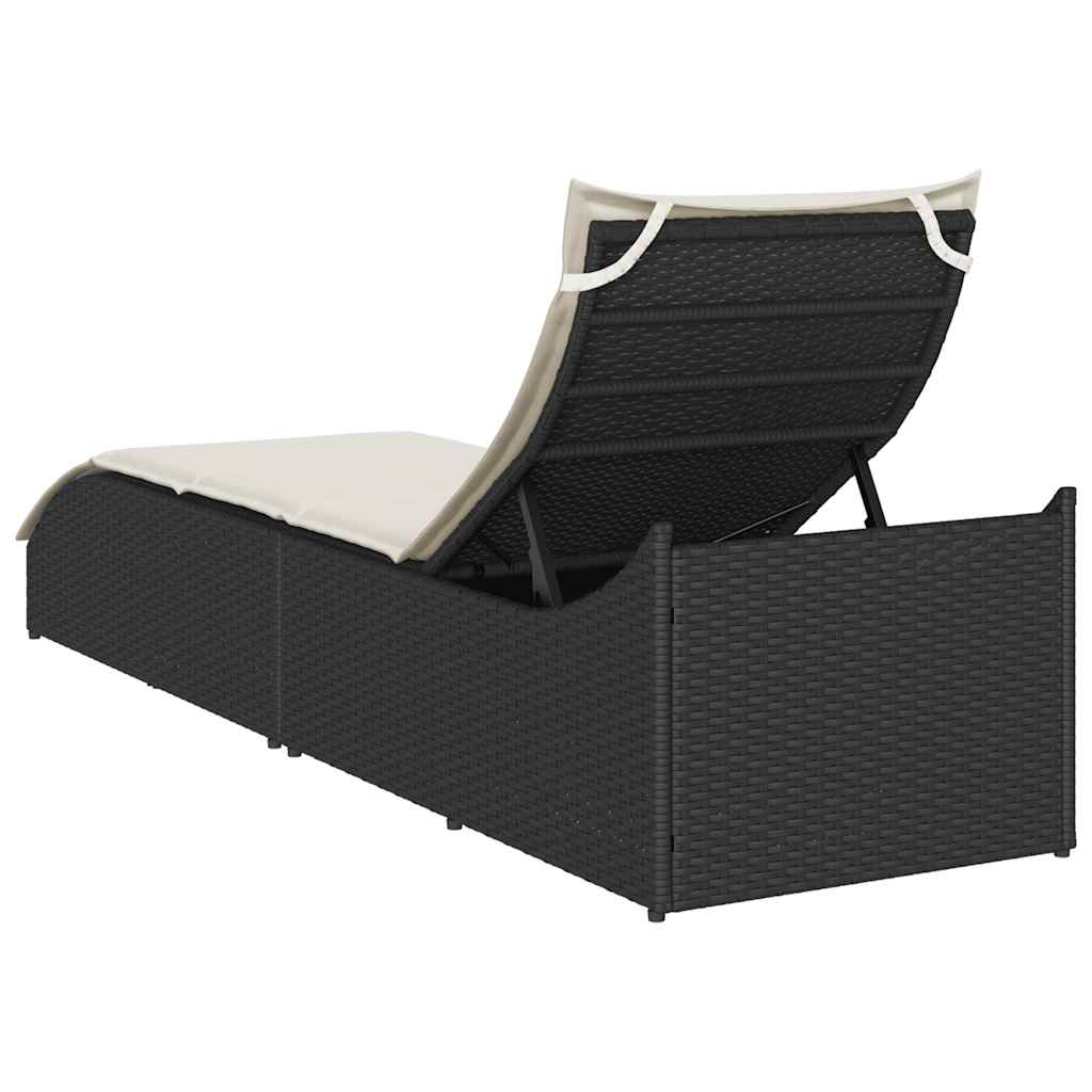 Klappliege Mit Auflage Und Stauraum Poly-Rattan