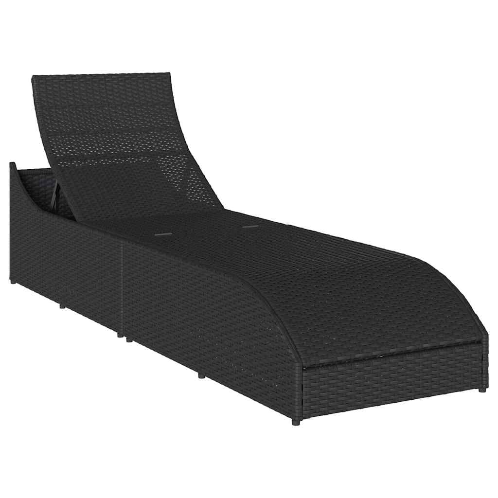 Klappliege Mit Auflage Und Stauraum Poly-Rattan