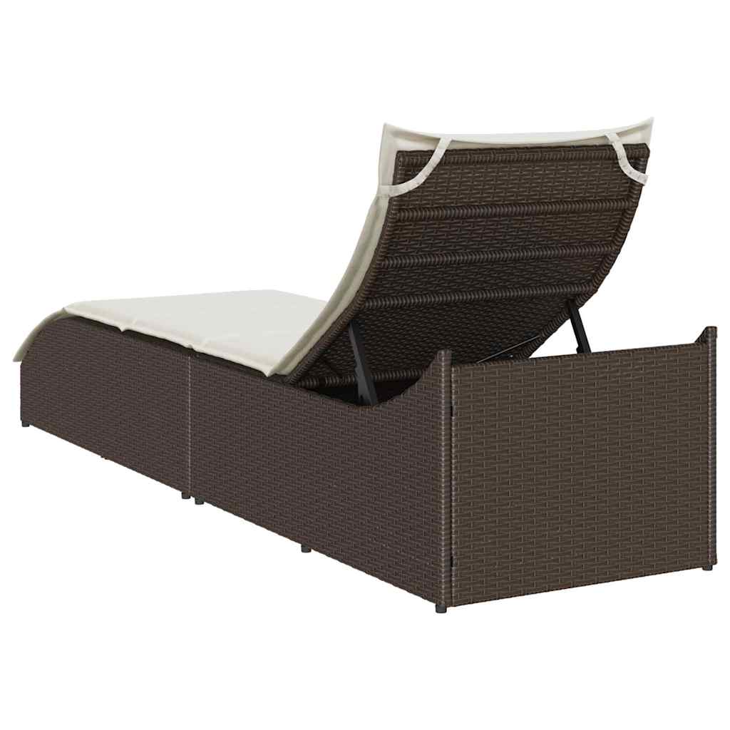 Klappliege Mit Auflage Und Stauraum Poly-Rattan