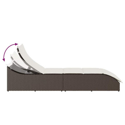 Klappliege Mit Auflage Und Stauraum Poly-Rattan