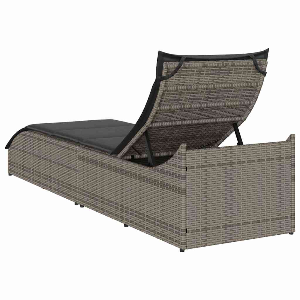 Klappliege Mit Auflage Und Stauraum Poly-Rattan