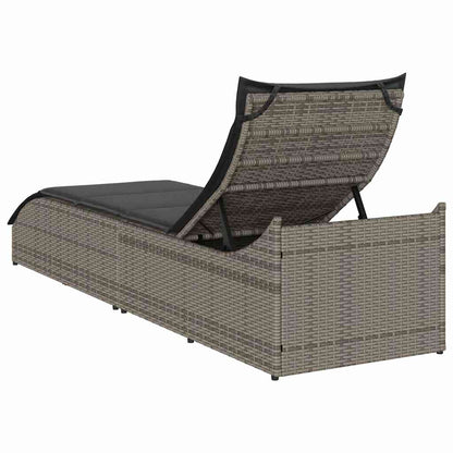Klappliege Mit Auflage Und Stauraum Poly-Rattan