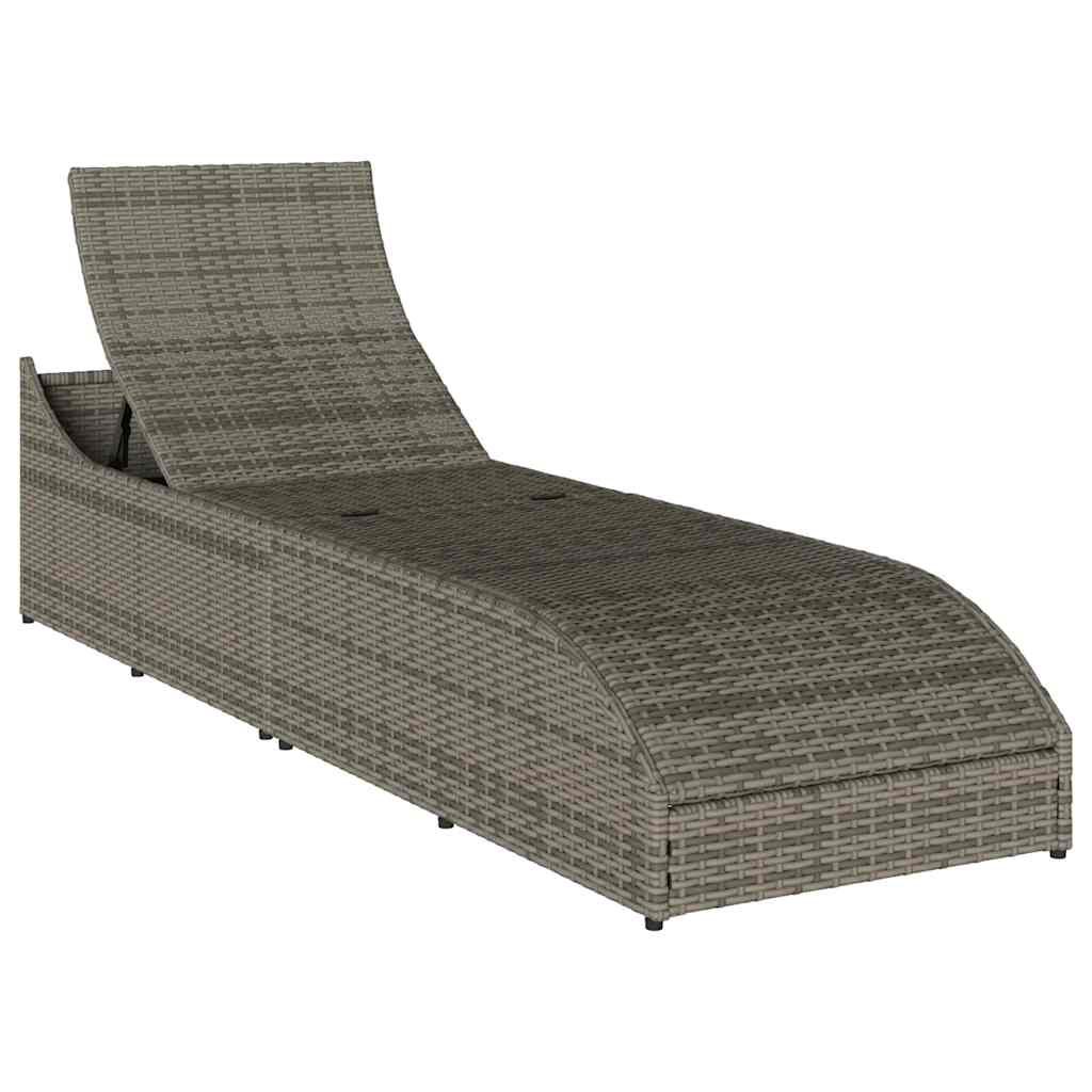 Klappliege Mit Auflage Und Stauraum Poly-Rattan